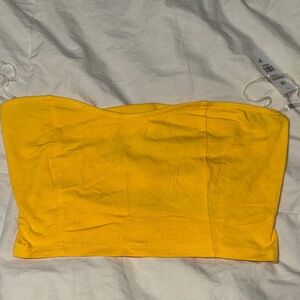 Charlotte Russe Yellow Strapless Crop Top